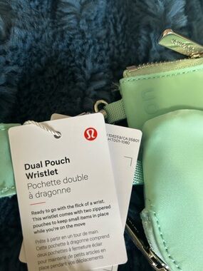 lululemon athletica Mint Green Dual Pouch Wristlet with Strap